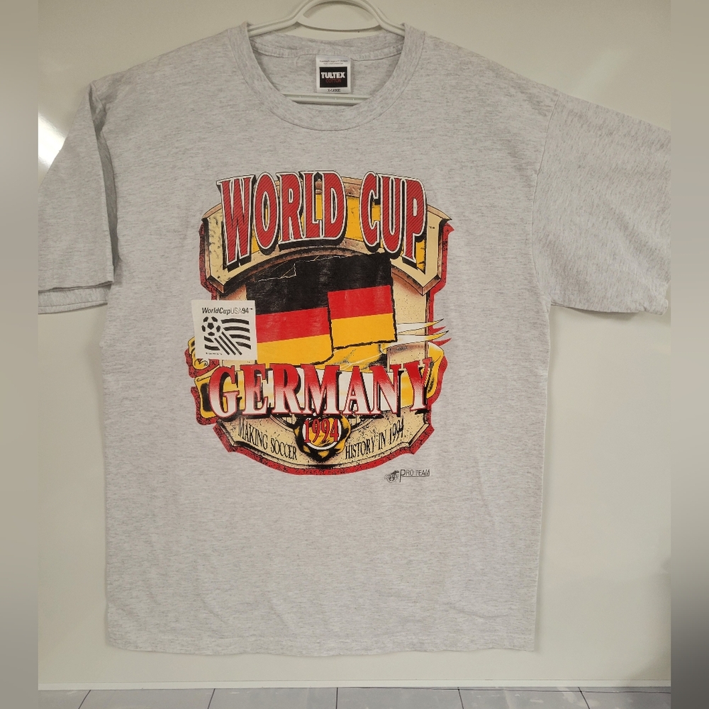 Vintage World Cup Germany 1994 On Tultex Tag Gray XL T-shirt Single Stitch MiUSA